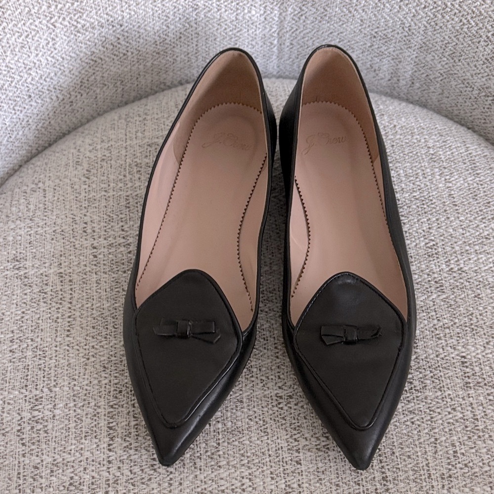 J Crew pointed bow flats